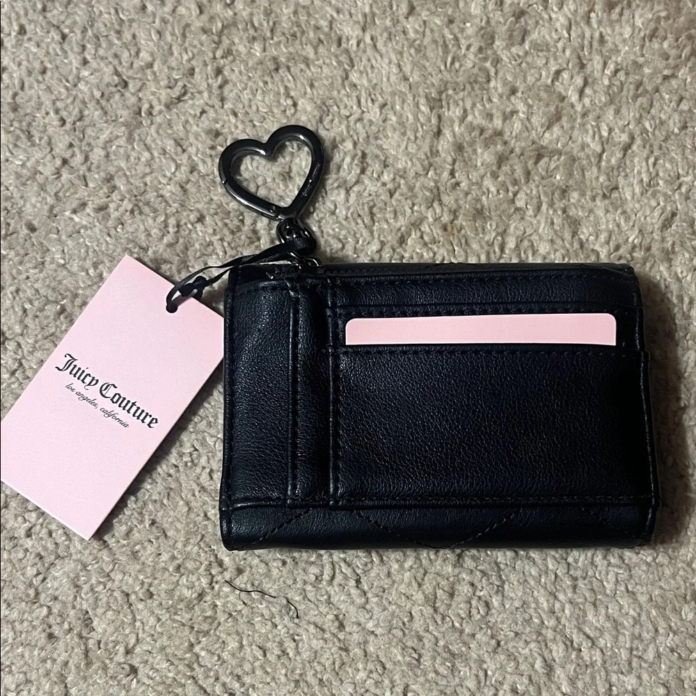 Juicy Couture Black Wallet with Heart Keychain - Picture 2 of 4